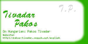 tivadar pakos business card